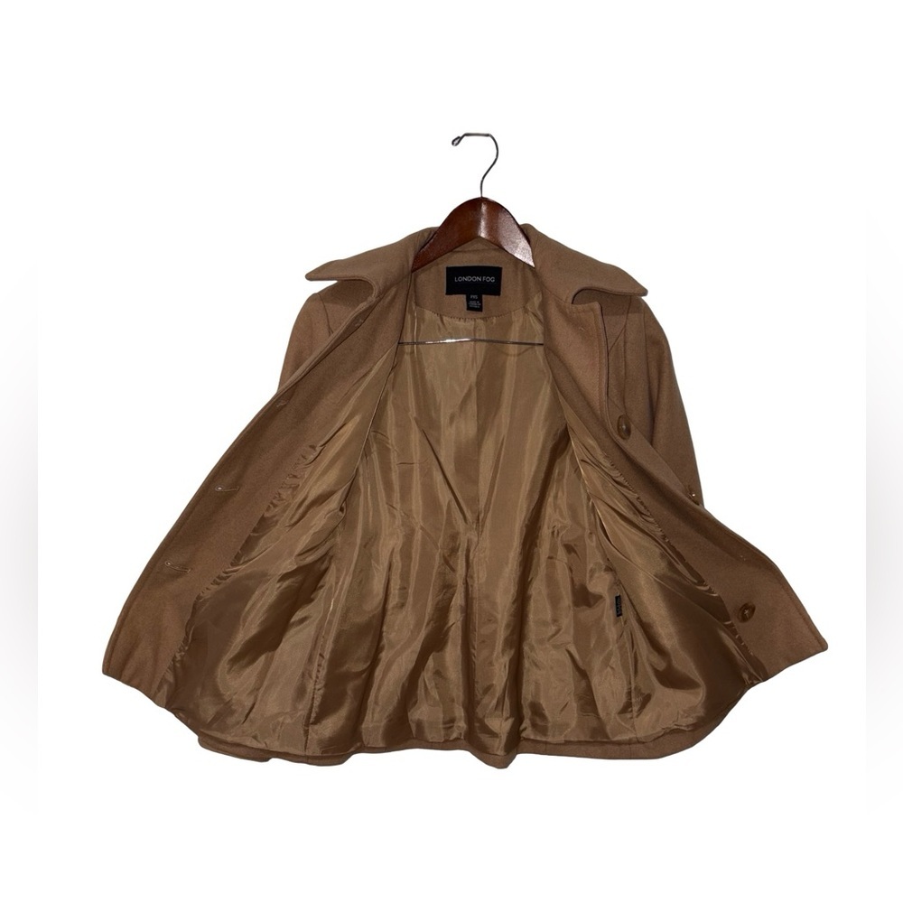 Camel Wool Blend Coat Petite XS Tailored Classic Fall Winter Jacket - Picture 3 of 6